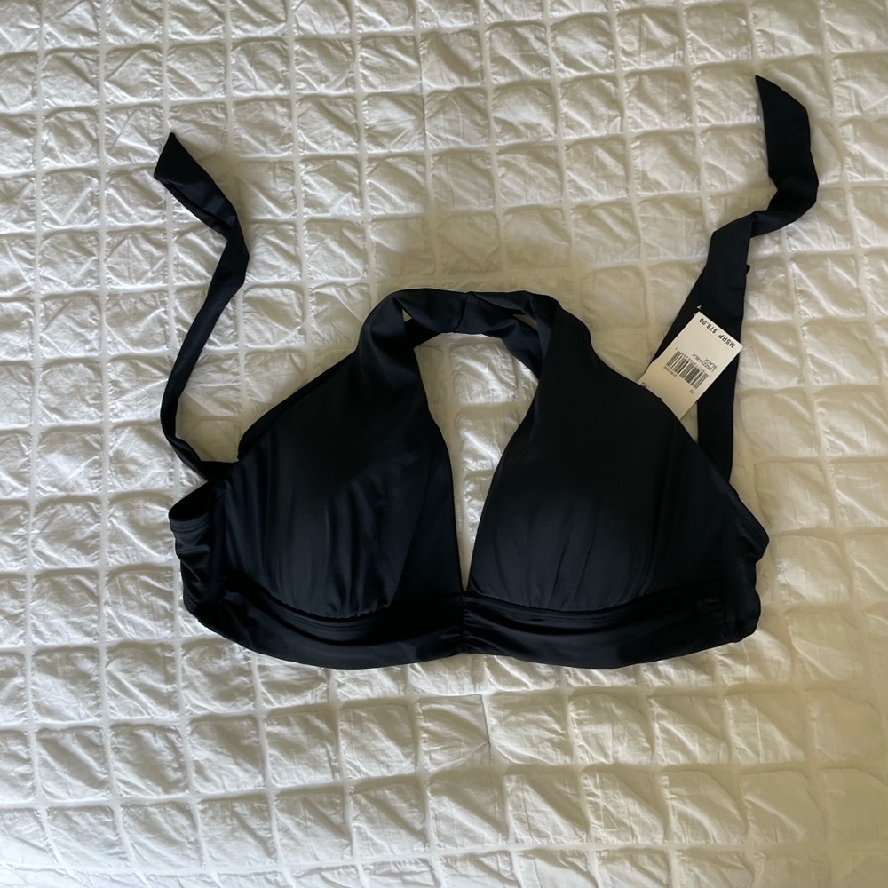 La Blanca Black Halter Swim Bra Soft Cup
